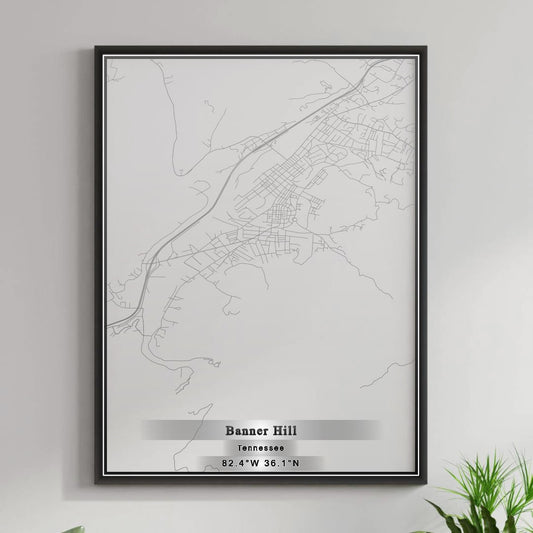 ROAD MAP OF BANNER HILL, TENNESSEE BY MAPBAKES
