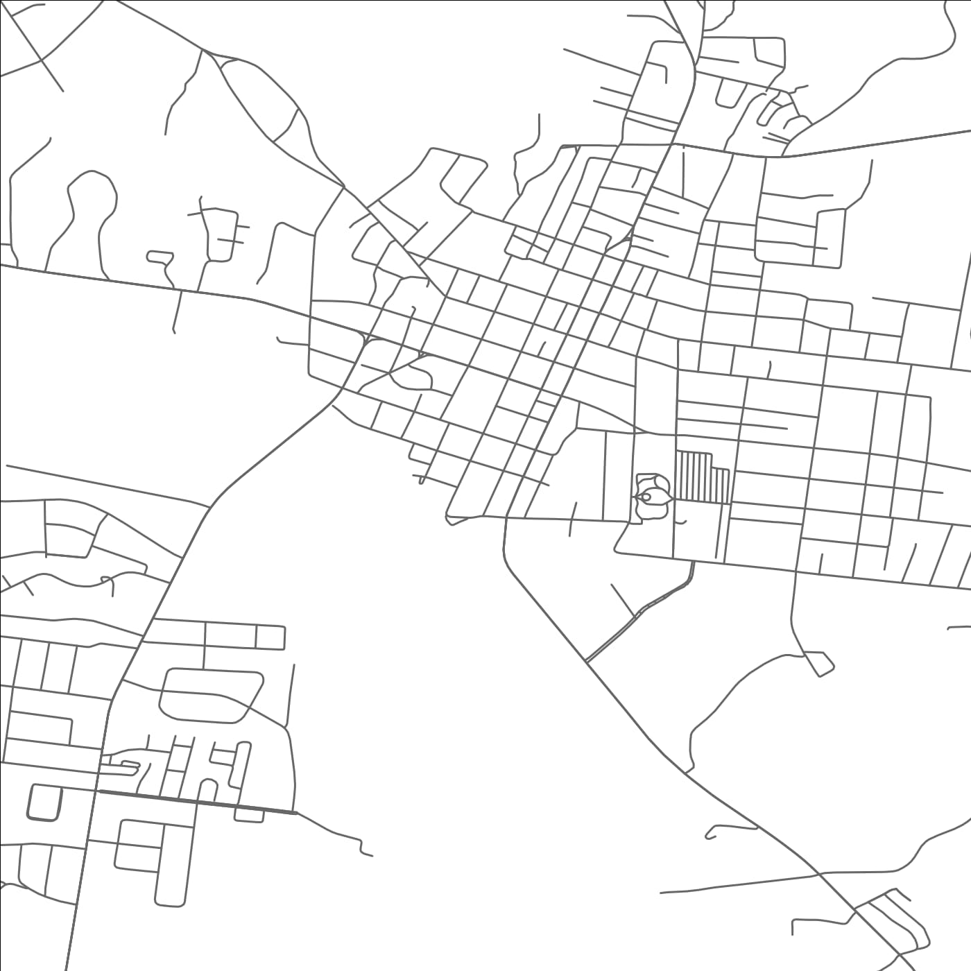 ROAD MAP OF PULASKI, TENNESSEE BY MAPBAKES