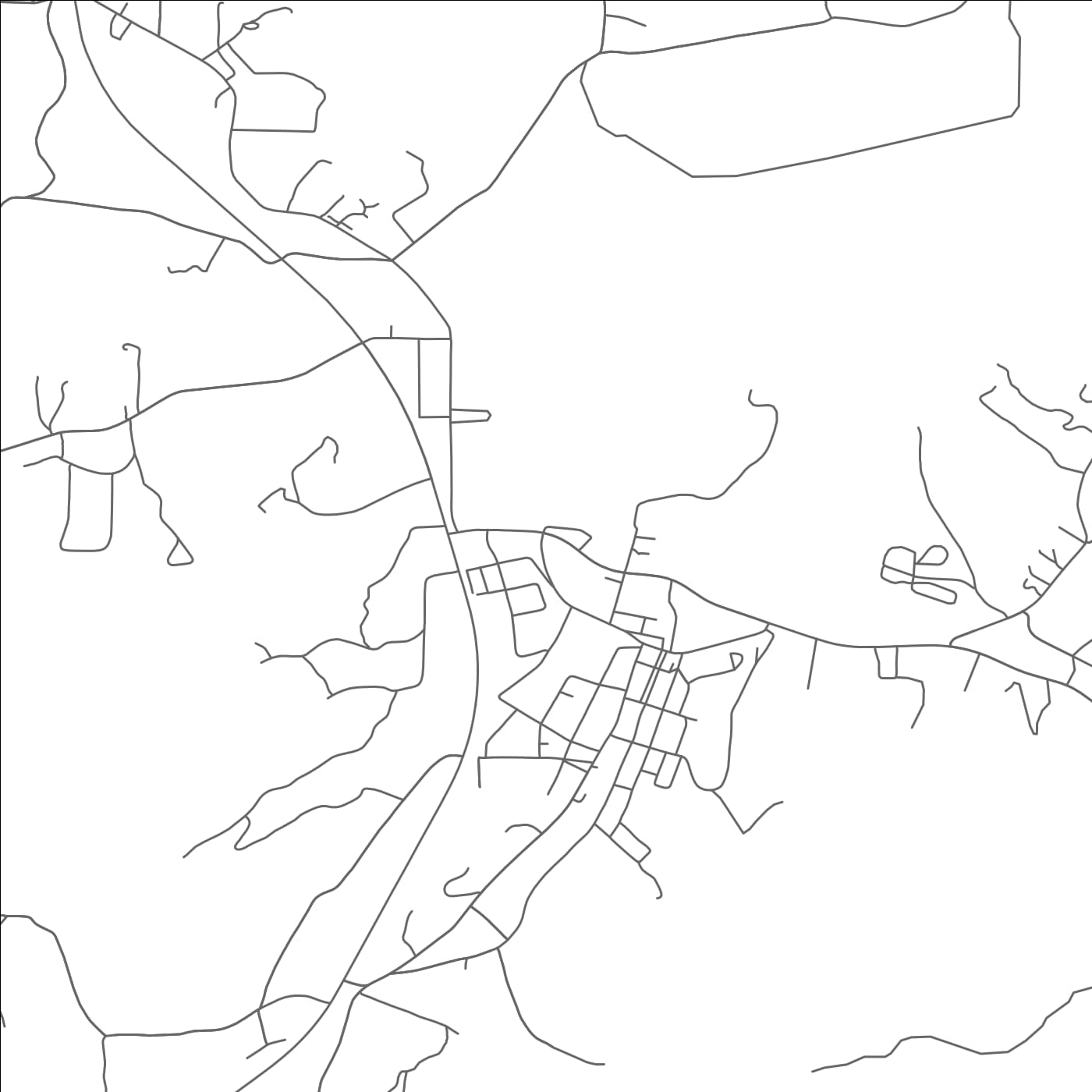 ROAD MAP OF TELLICO PLAINS, TENNESSEE BY MAPBAKES