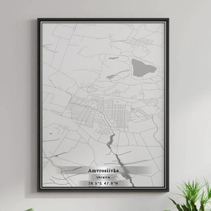 ROAD MAP OF AMVROSIIVKA, UKRAINE BY MAPBAKES