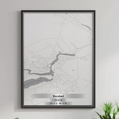 ROAD MAP OF BERSHAD, UKRAINE BY MAPBAKES