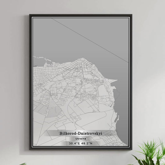 ROAD MAP OF BILHOROD-DNISTROVSKYI, UKRAINE BY MAPBAKES