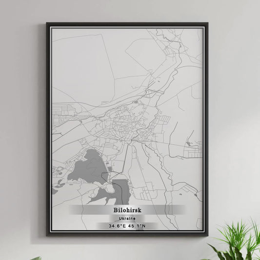 ROAD MAP OF BILOHIRSK, UKRAINE BY MAPBAKES