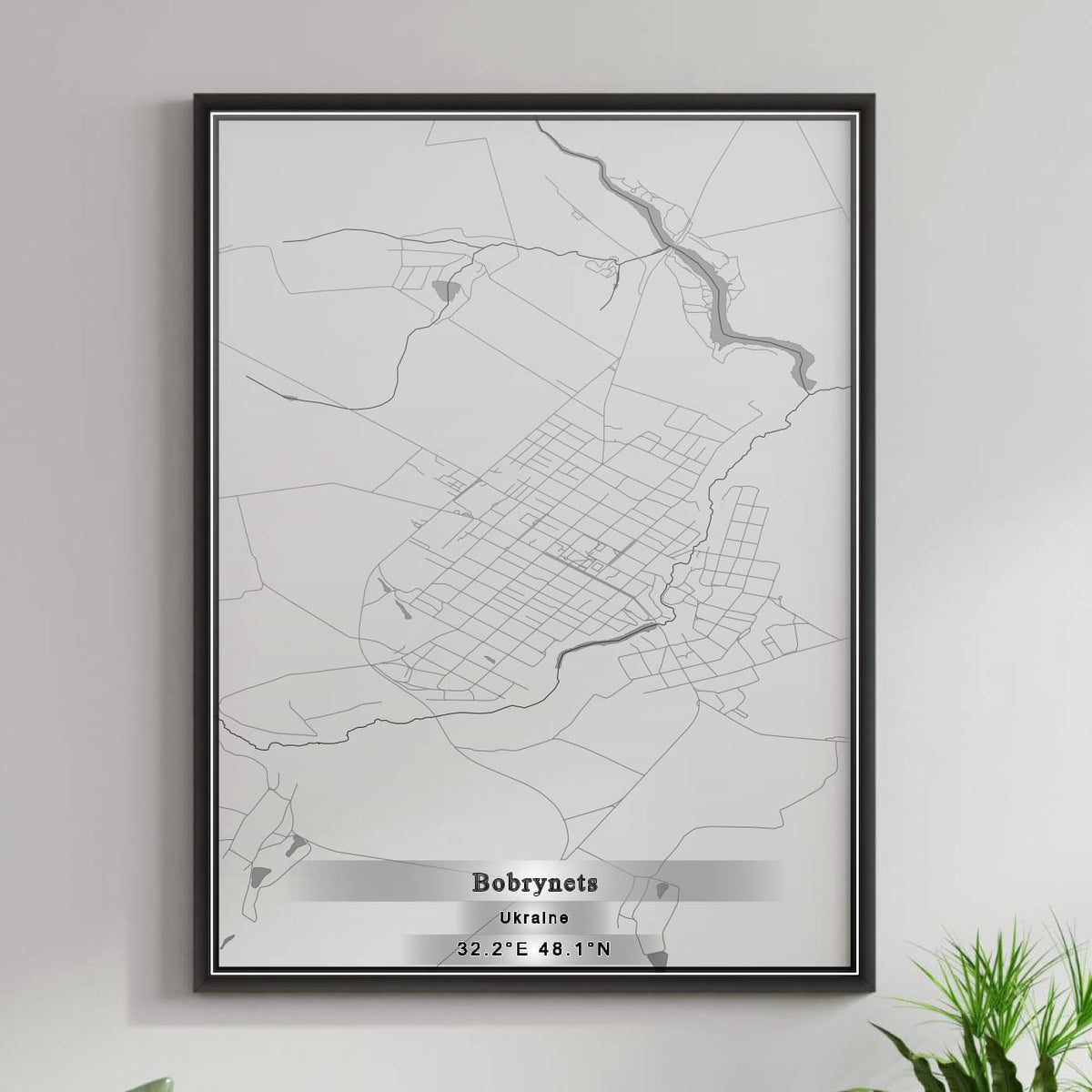 ROAD MAP OF BOBRYNETS, UKRAINE BY MAPBAKES