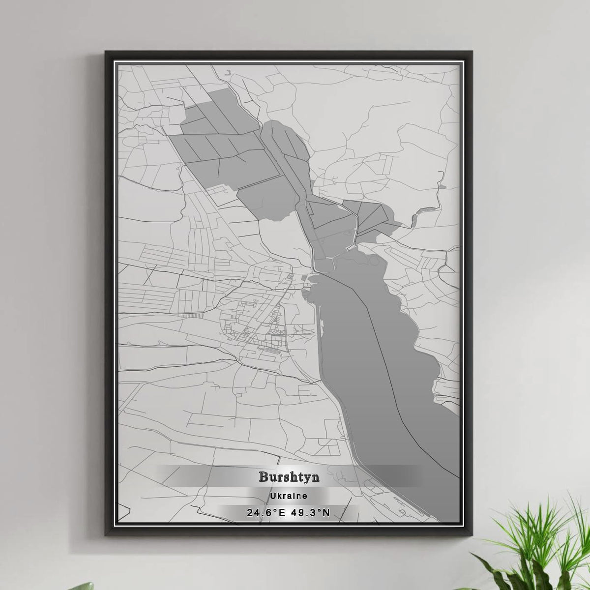 ROAD MAP OF BURSHTYN, UKRAINE BY MAPBAKES