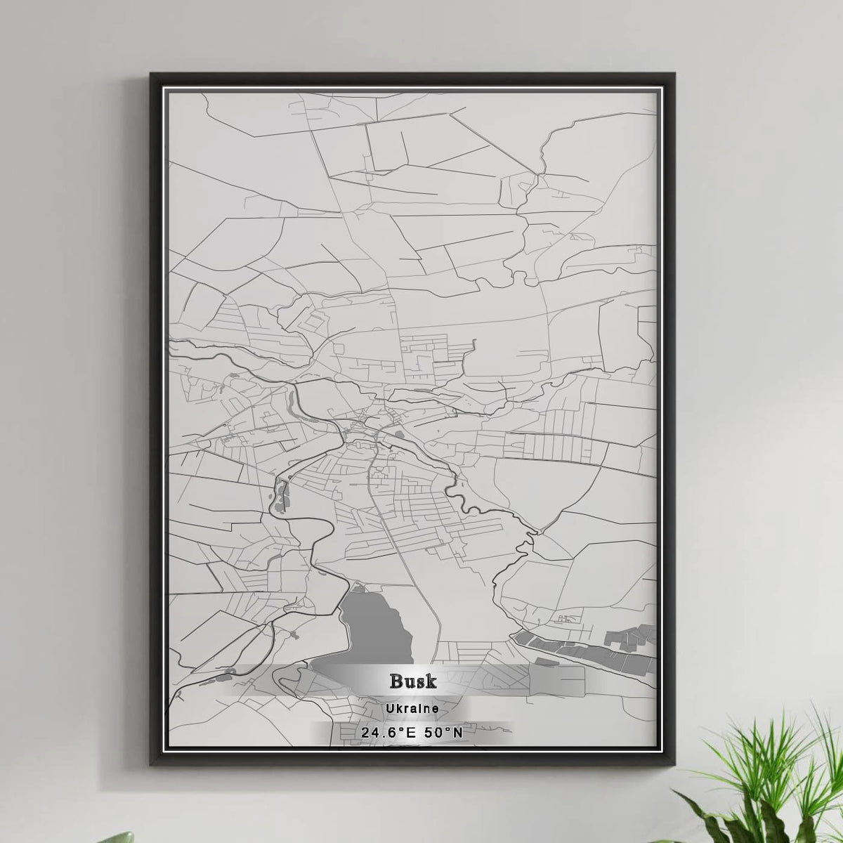ROAD MAP OF BUSK, UKRAINE BY MAPBAKES