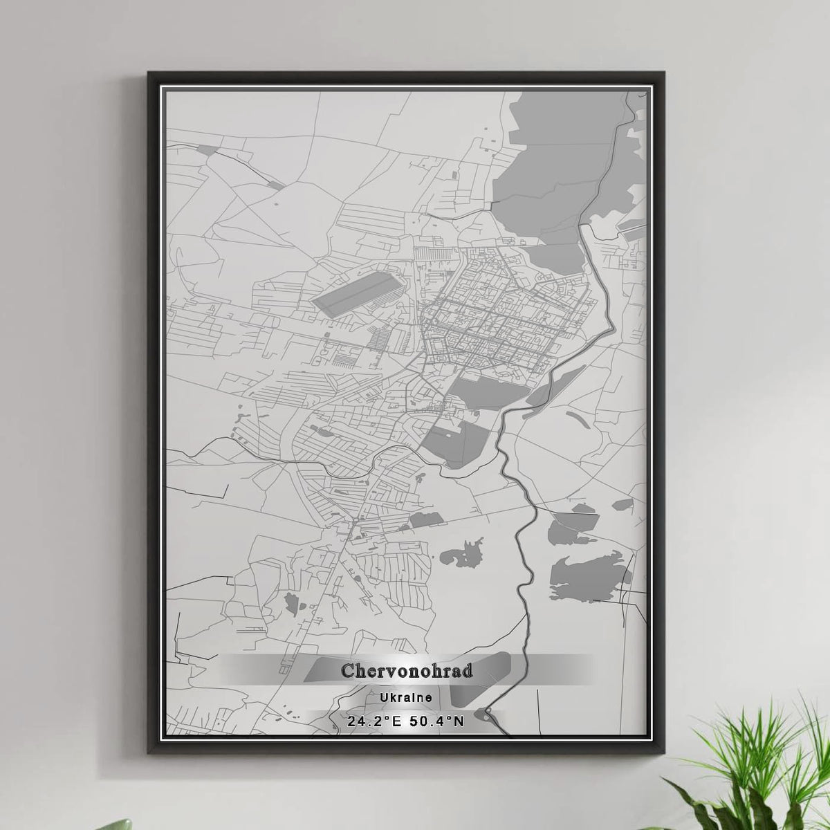 ROAD MAP OF CHERVONOHRAD, UKRAINE BY MAPBAKES