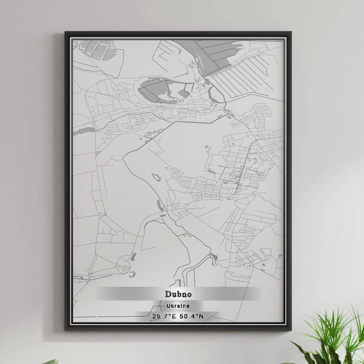 ROAD MAP OF DUBNO, UKRAINE BY MAPBAKES