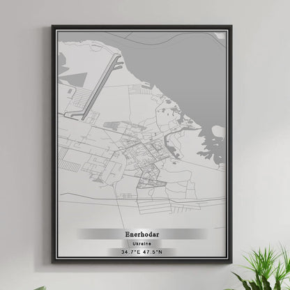 ROAD MAP OF ENERHODAR, UKRAINE BY MAPBAKES