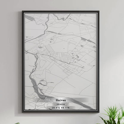 ROAD MAP OF HNIVAN, UKRAINE BY MAPBAKES