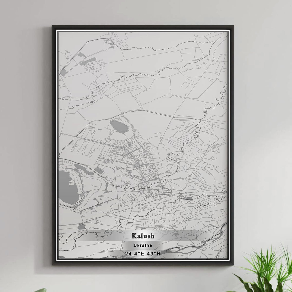 ROAD MAP OF KALUSH, UKRAINE BY MAPBAKES