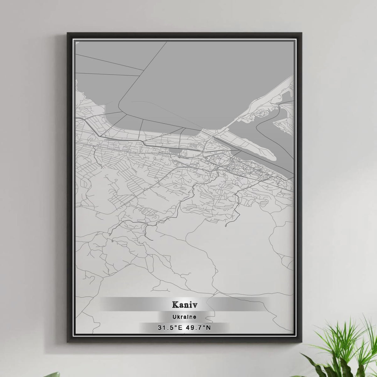 ROAD MAP OF KANIV, UKRAINE BY MAPBAKES