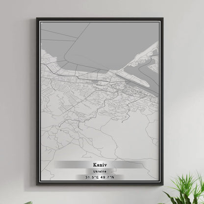 ROAD MAP OF KANIV, UKRAINE BY MAPBAKES