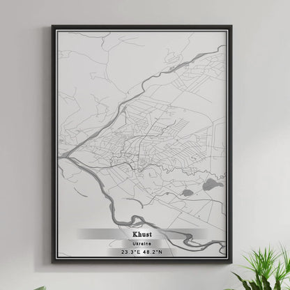 ROAD MAP OF KHUST, UKRAINE BY MAPBAKES