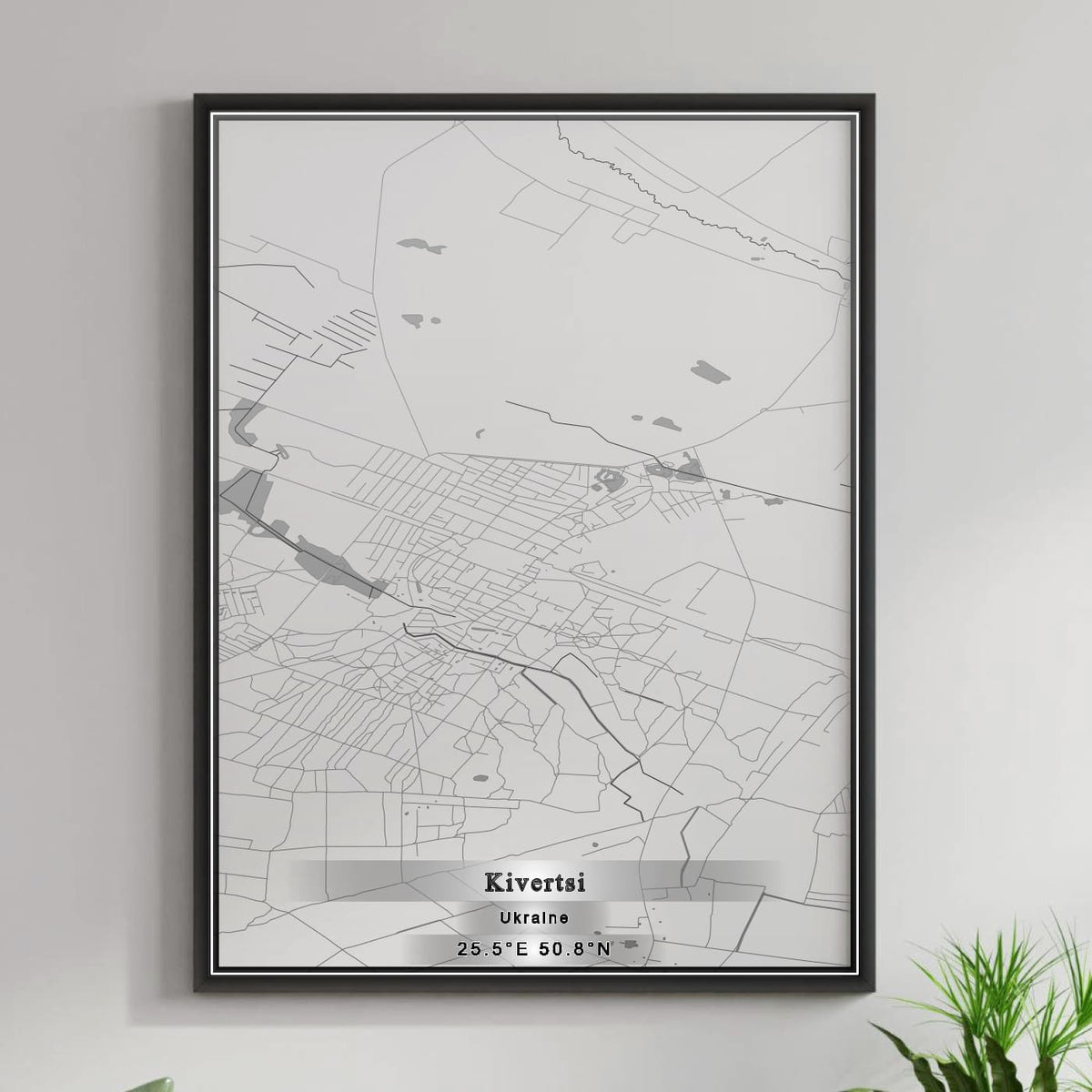 ROAD MAP OF KIVERTSI, UKRAINE BY MAPBAKES
