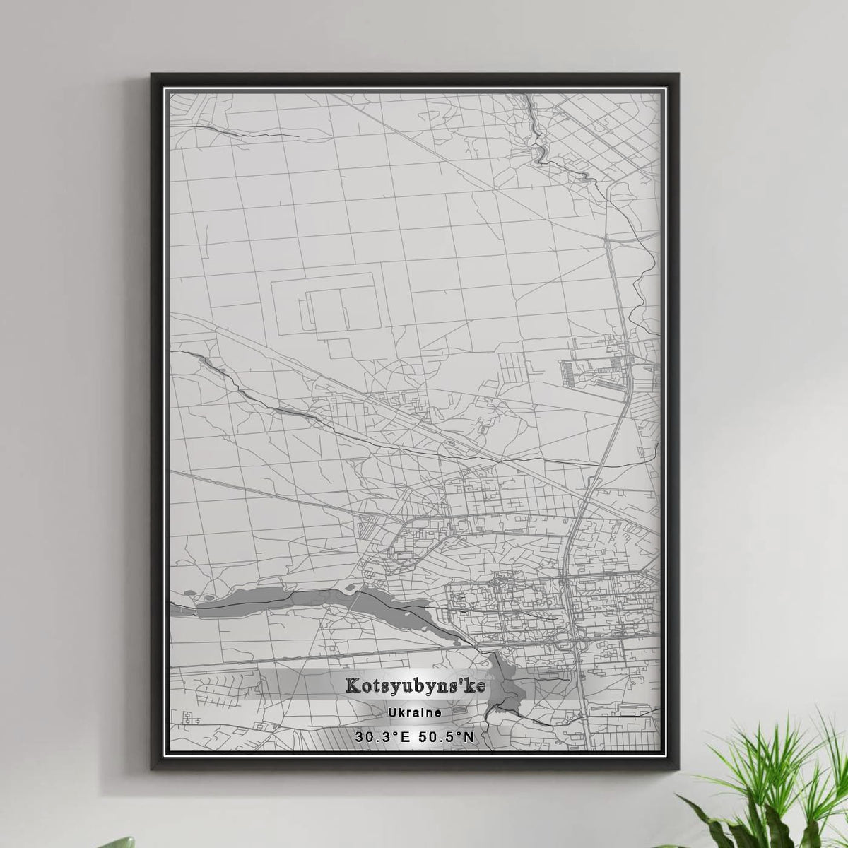 ROAD MAP OF KOTSYUBYNS'KE, UKRAINE BY MAPBAKES