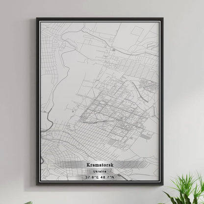 ROAD MAP OF KRAMATORSK, UKRAINE BY MAPBAKES