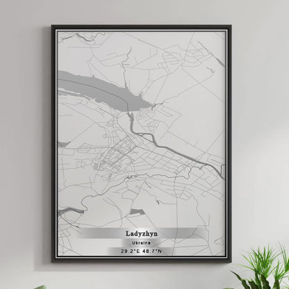 ROAD MAP OF LADYZHYN, UKRAINE BY MAPBAKES