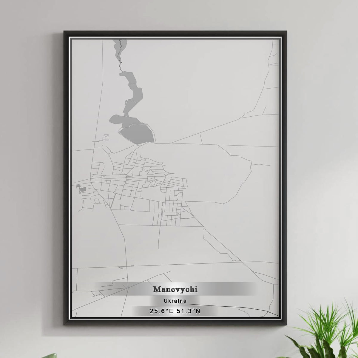 ROAD MAP OF MANEVYCHI, UKRAINE BY MAPBAKES