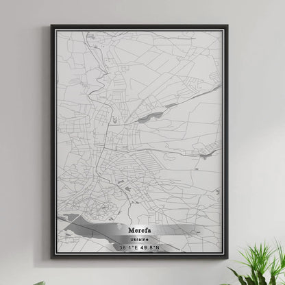 ROAD MAP OF MEREFA, UKRAINE BY MAPBAKES