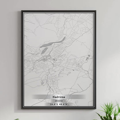 ROAD MAP OF NADVIRNA, UKRAINE BY MAPBAKES