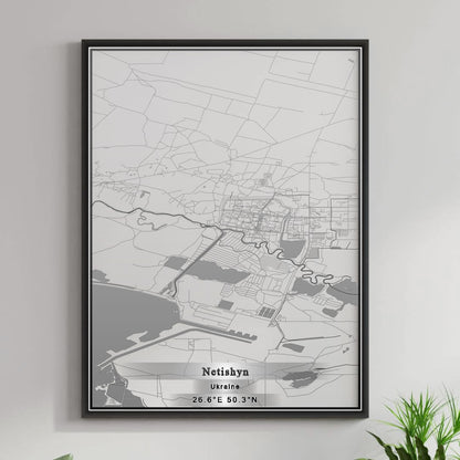 ROAD MAP OF NETISHYN, UKRAINE BY MAPBAKES
