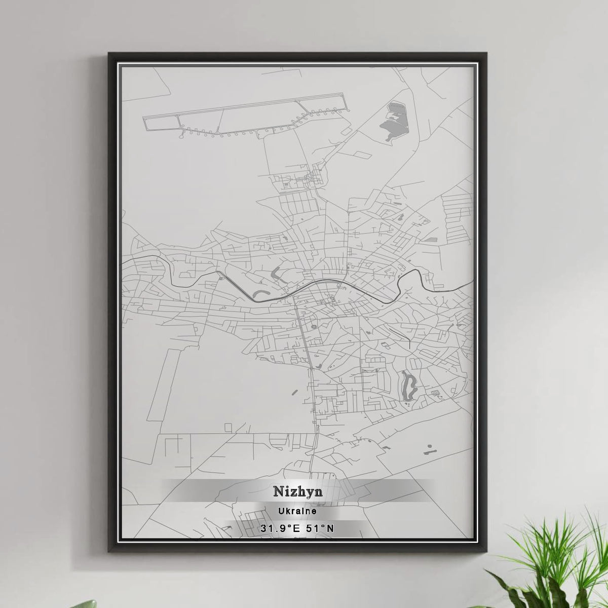ROAD MAP OF NIZHYN, UKRAINE BY MAPBAKES