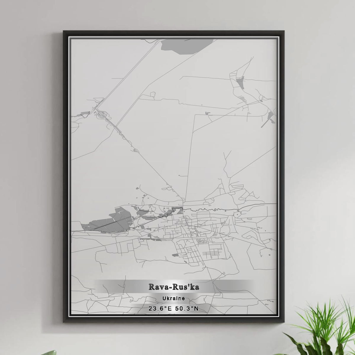 ROAD MAP OF RAVA-RUS'KA, UKRAINE BY MAPBAKES