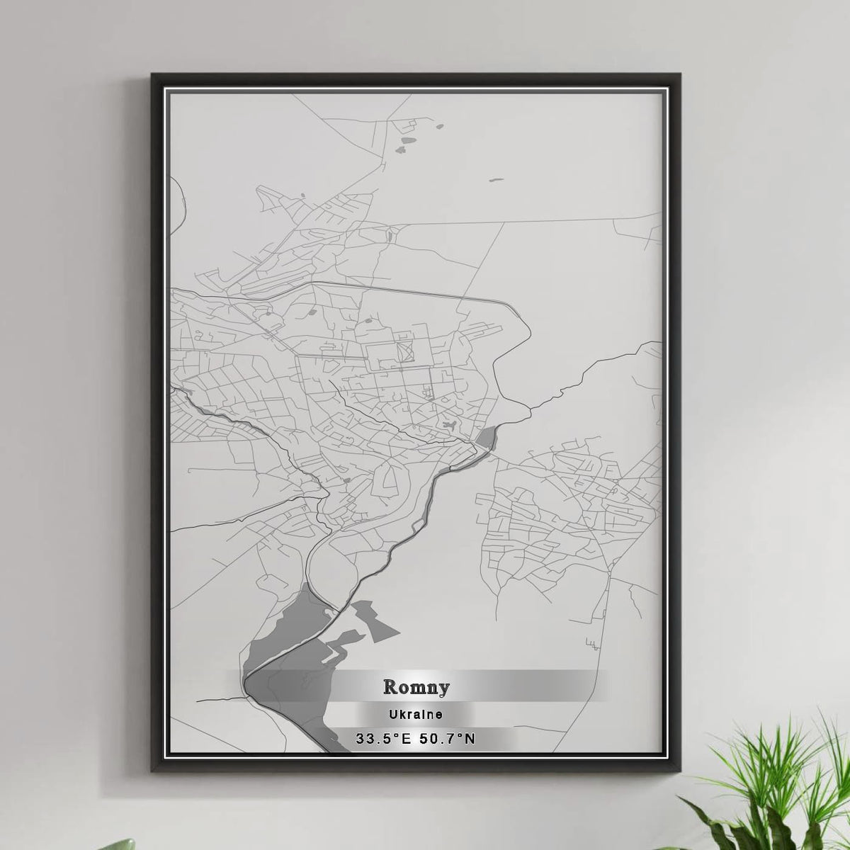 ROAD MAP OF ROMNY, UKRAINE BY MAPBAKES