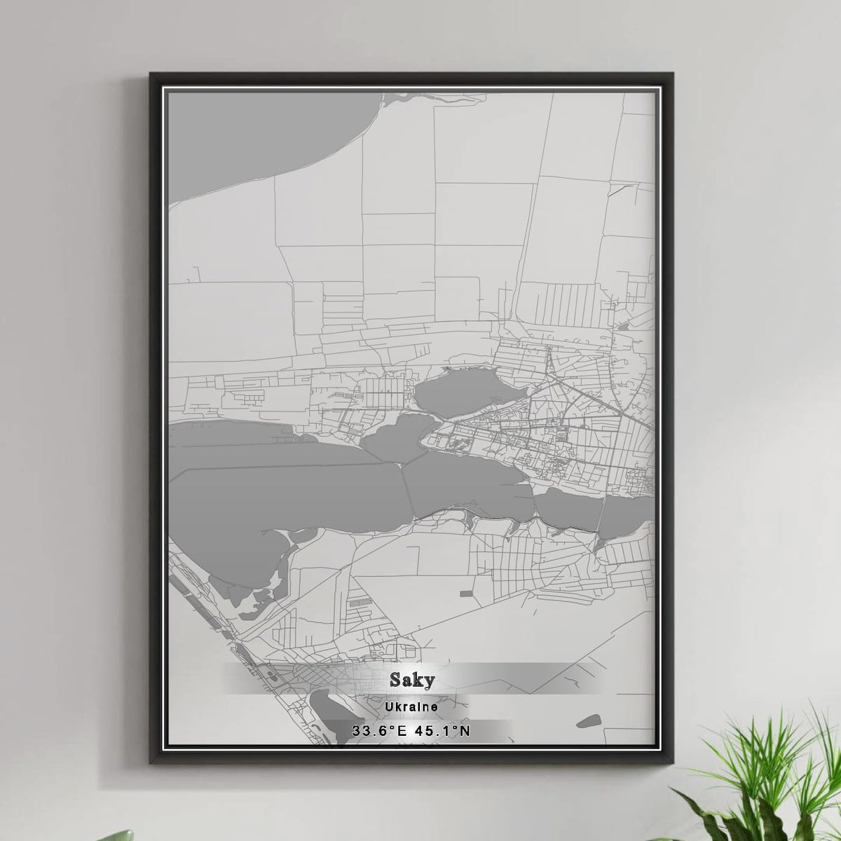 ROAD MAP OF SAKY, UKRAINE BY MAPBAKES