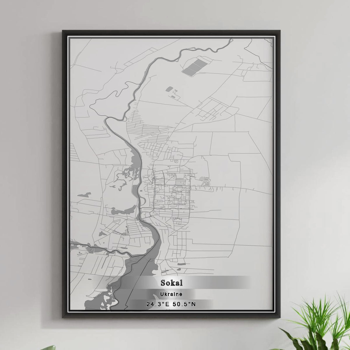 ROAD MAP OF SOKAL, UKRAINE BY MAPBAKES