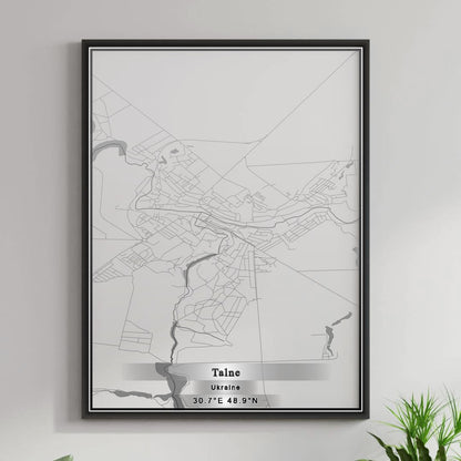 ROAD MAP OF TALNE, UKRAINE BY MAPBAKES