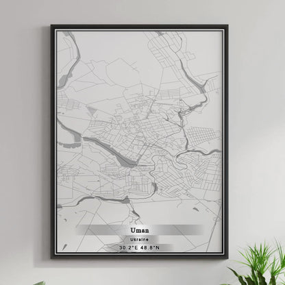 ROAD MAP OF UMAN, UKRAINE BY MAPBAKES