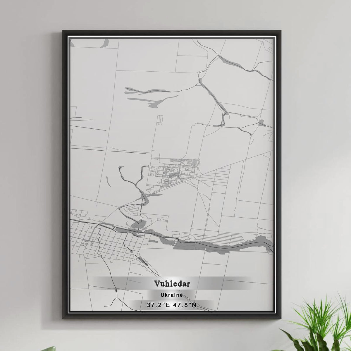 ROAD MAP OF VUHLEDAR, UKRAINE BY MAPBAKES