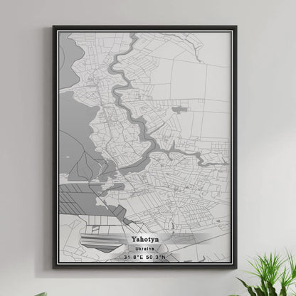 ROAD MAP OF YAHOTYN, UKRAINE BY MAPBAKES