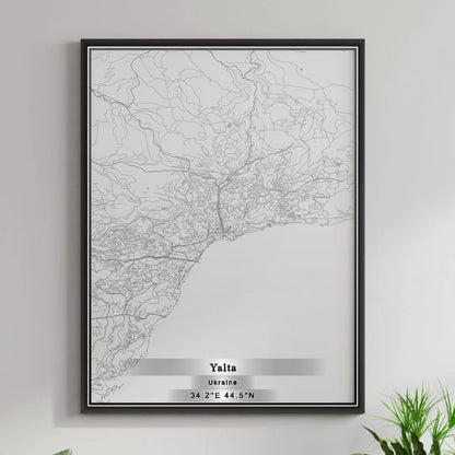 ROAD MAP OF YALTA, UKRAINE BY MAPBAKES