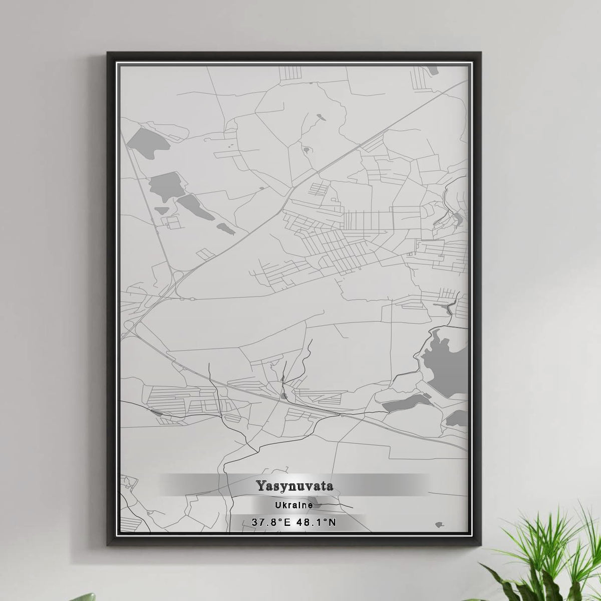 ROAD MAP OF YASYNUVATA, UKRAINE BY MAPBAKES
