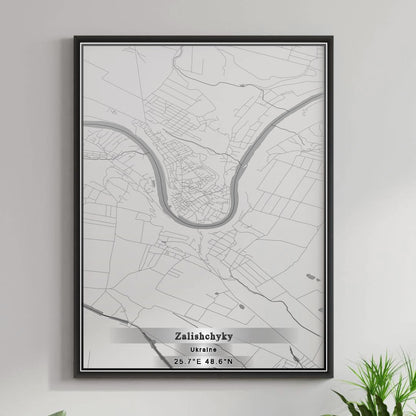 ROAD MAP OF ZALISHCHYKY, UKRAINE BY MAPBAKES