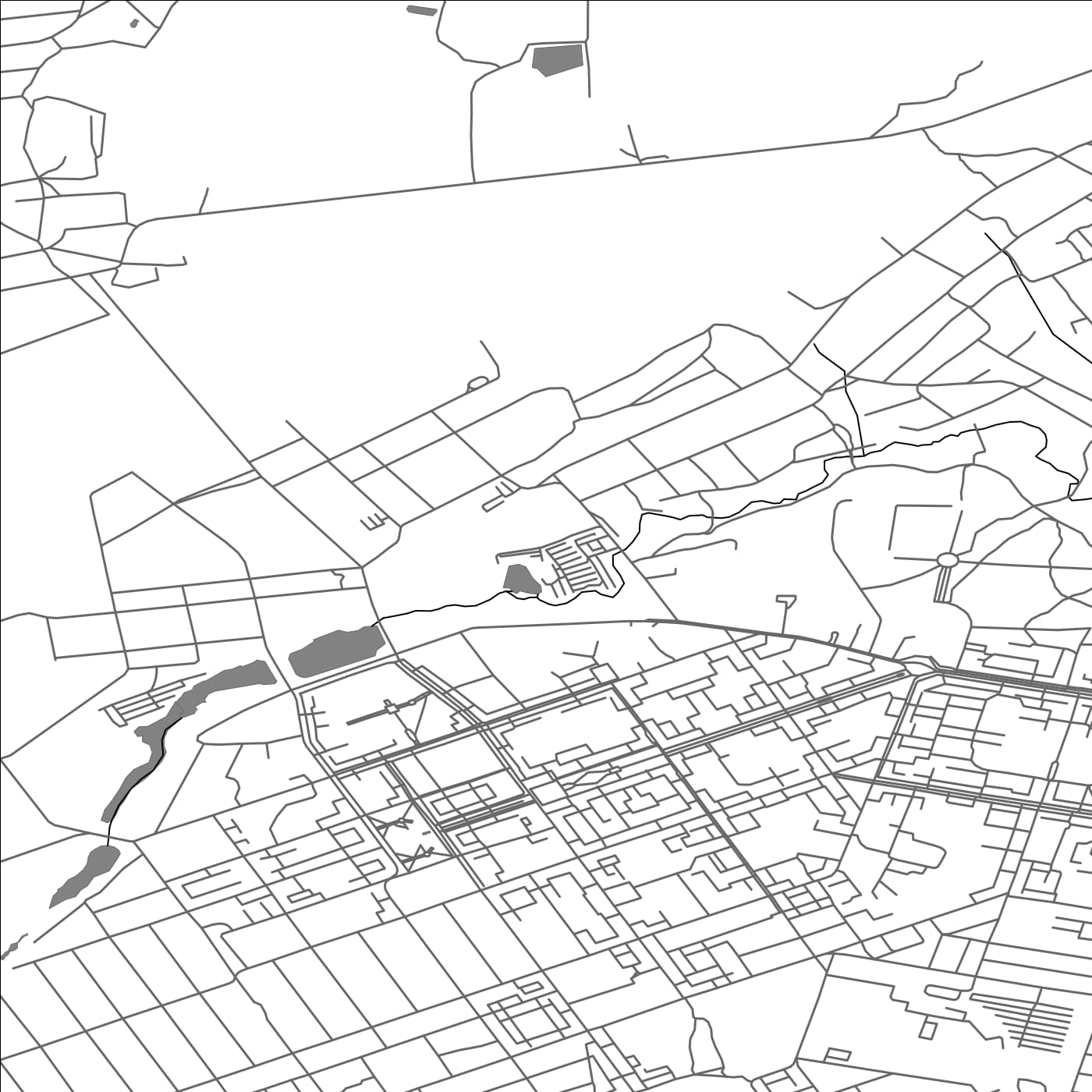 ROAD MAP OF ALCHEVSK, UKRAINE BY MAPBAKES