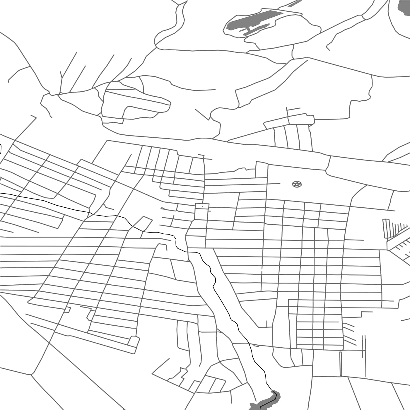 ROAD MAP OF AMVROSIIVKA, UKRAINE BY MAPBAKES