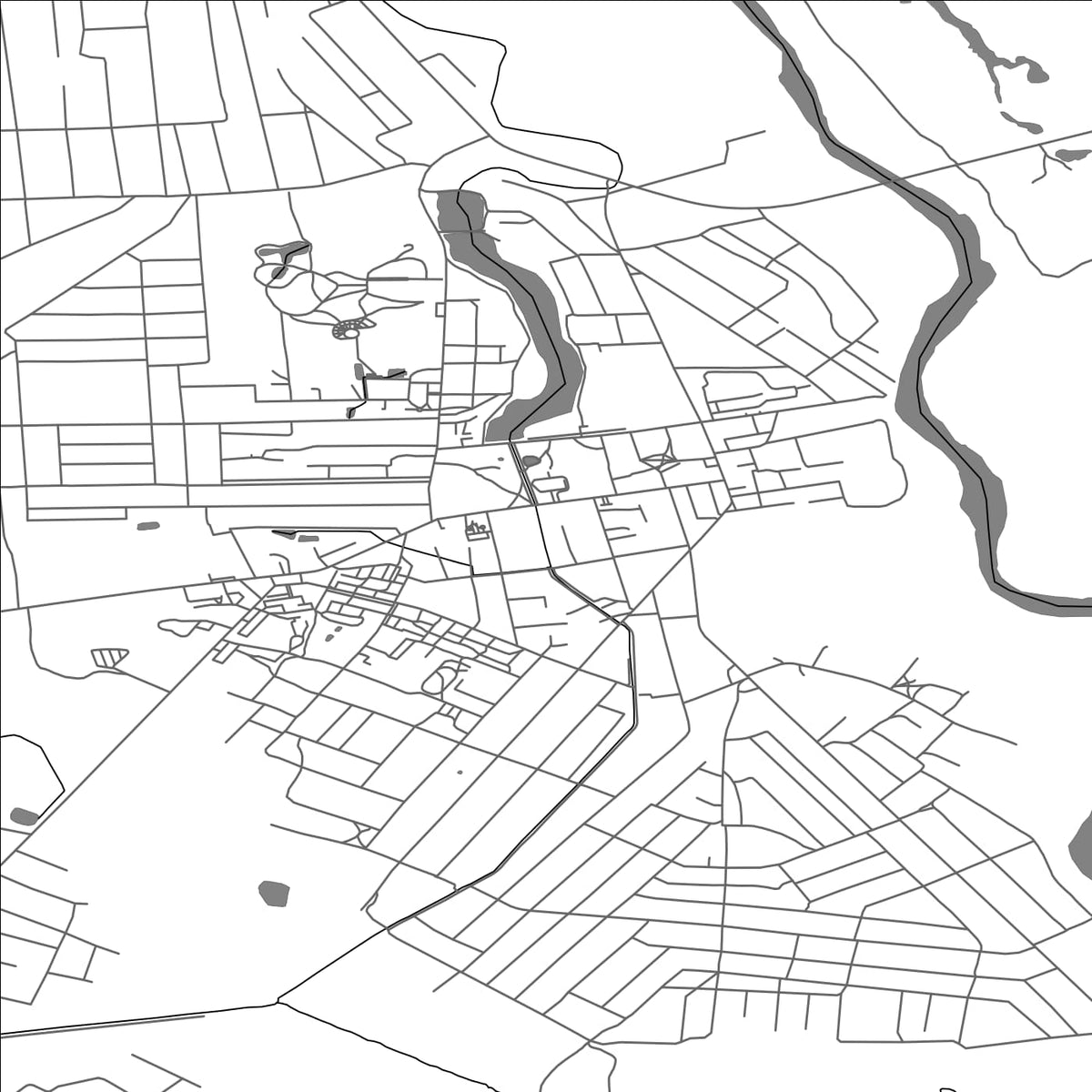 ROAD MAP OF BEREZNE, UKRAINE BY MAPBAKES