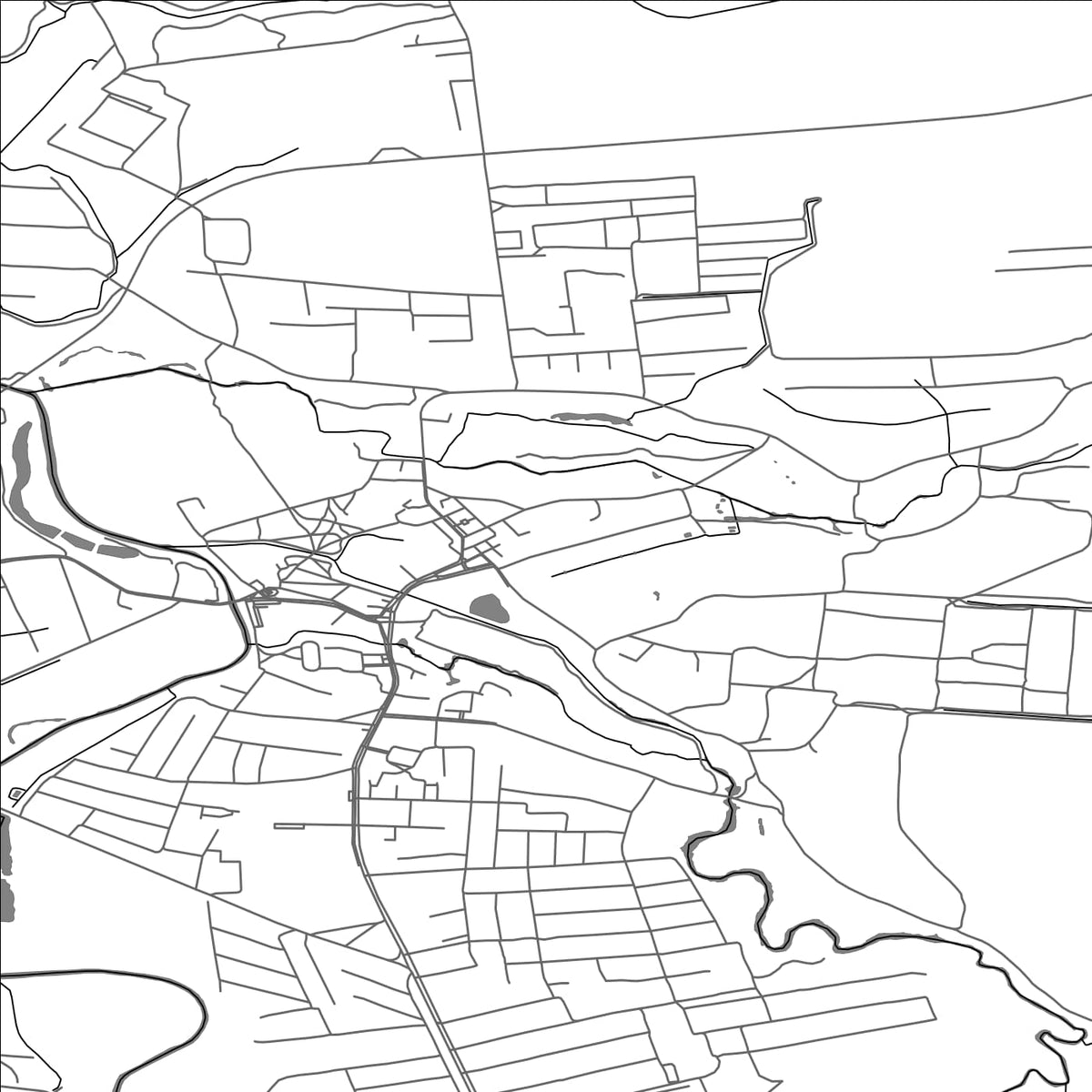 ROAD MAP OF BUSK, UKRAINE BY MAPBAKES