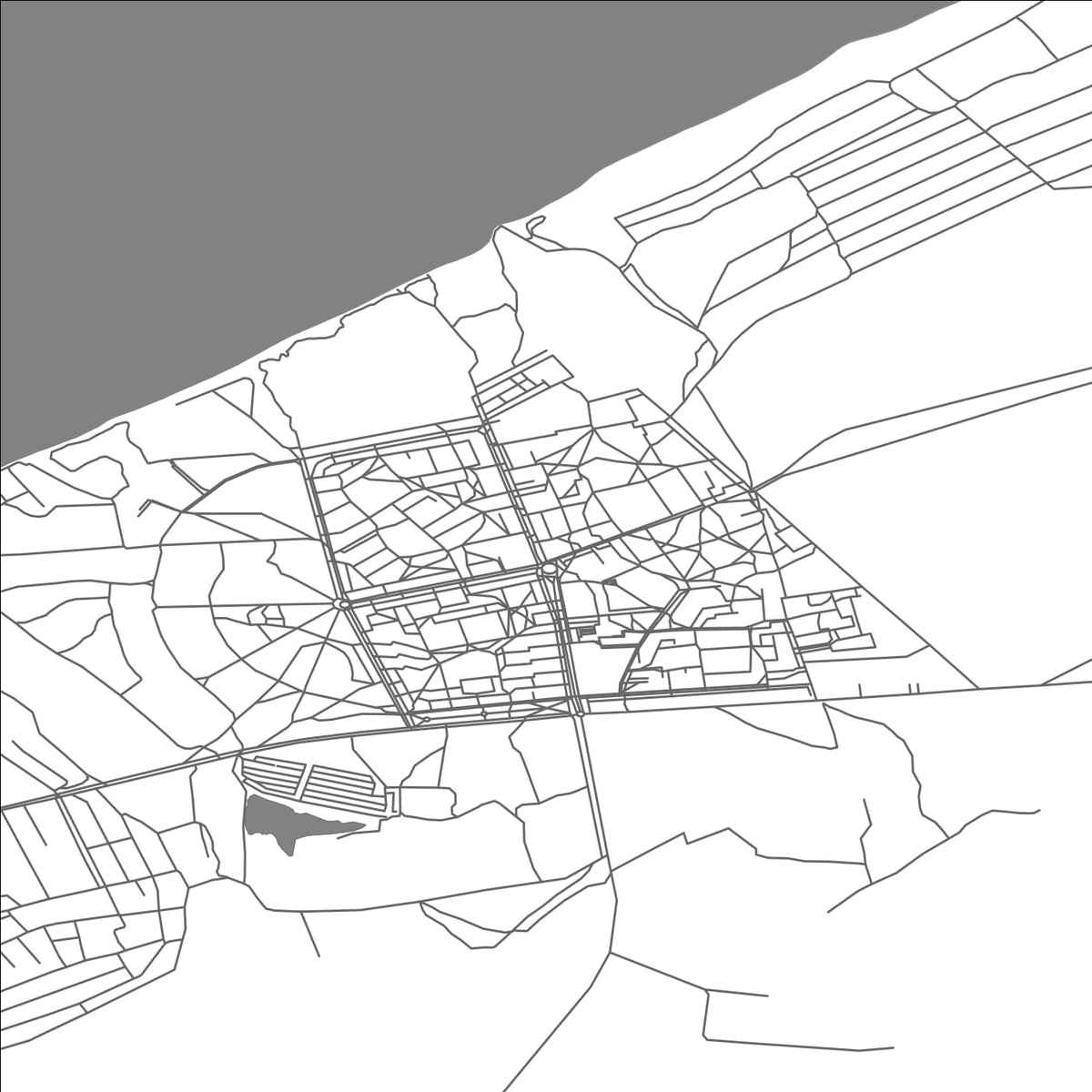 ROAD MAP OF DNIPRORUDNE, UKRAINE BY MAPBAKES
