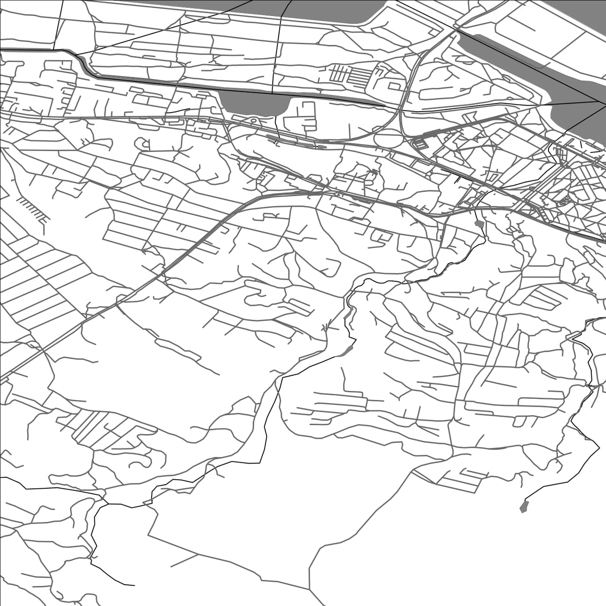 ROAD MAP OF KANIV, UKRAINE BY MAPBAKES