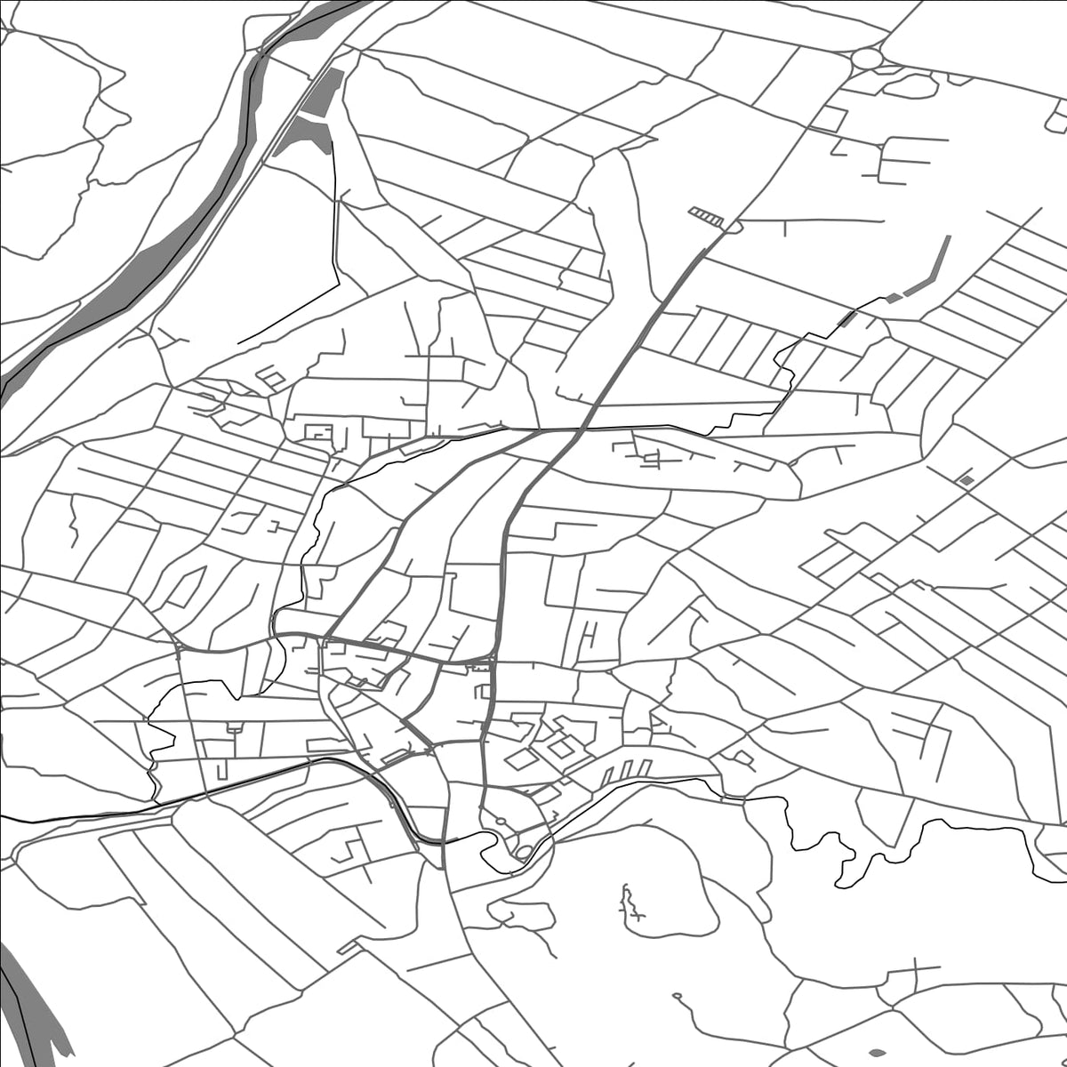 ROAD MAP OF KHUST, UKRAINE BY MAPBAKES