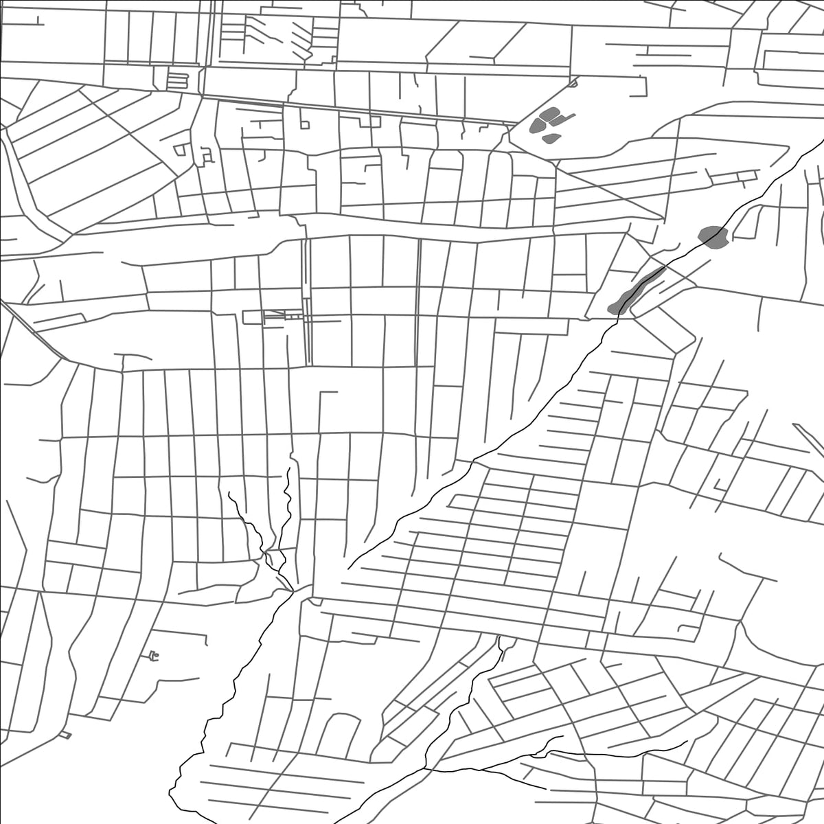 ROAD MAP OF KRASNYI LUCH, UKRAINE BY MAPBAKES