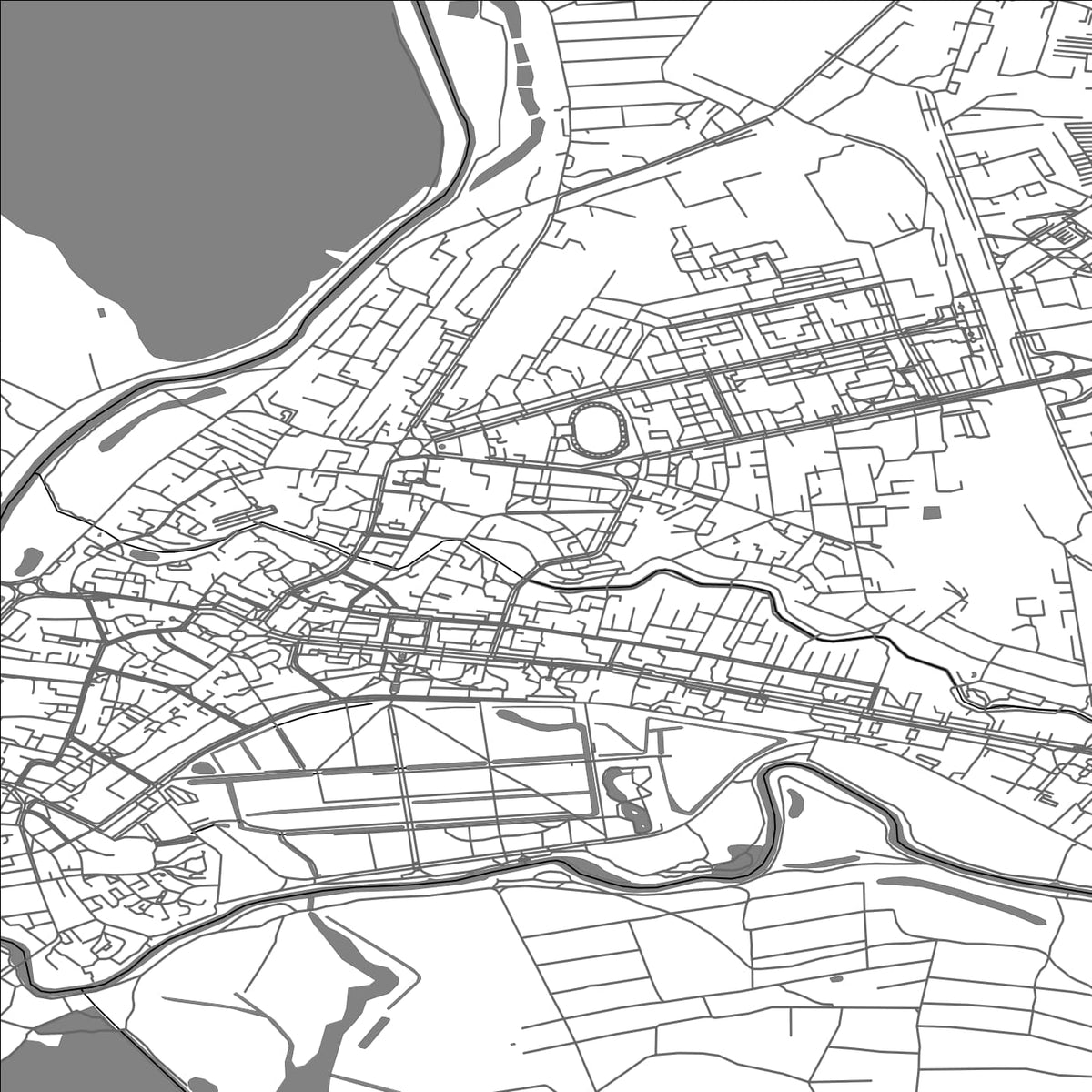 ROAD MAP OF LUTSK, UKRAINE BY MAPBAKES