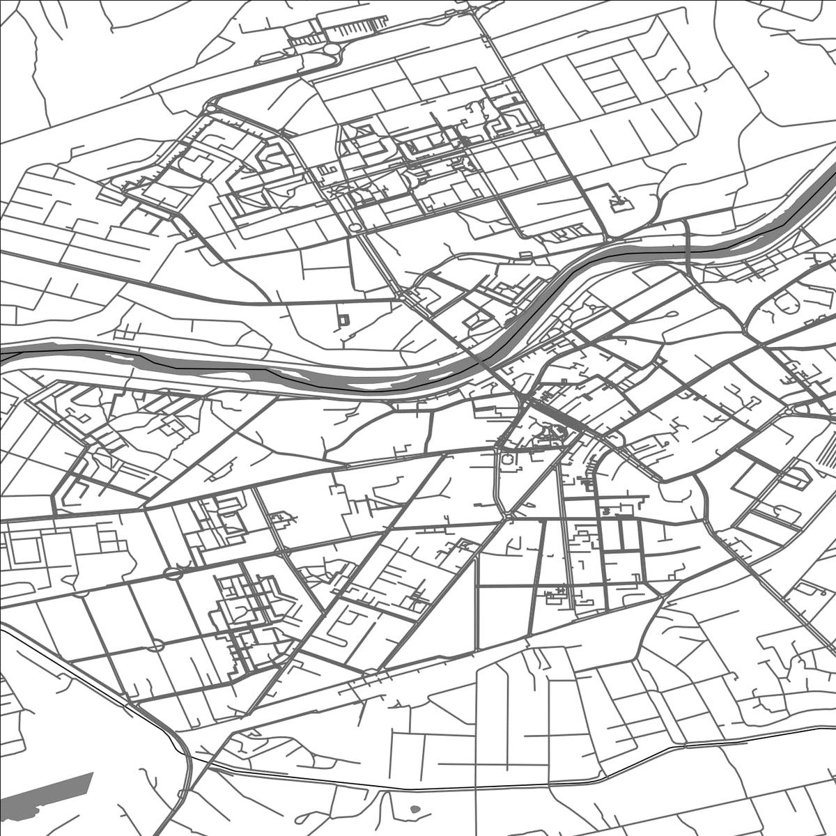ROAD MAP OF MUKACHEVE, UKRAINE BY MAPBAKES