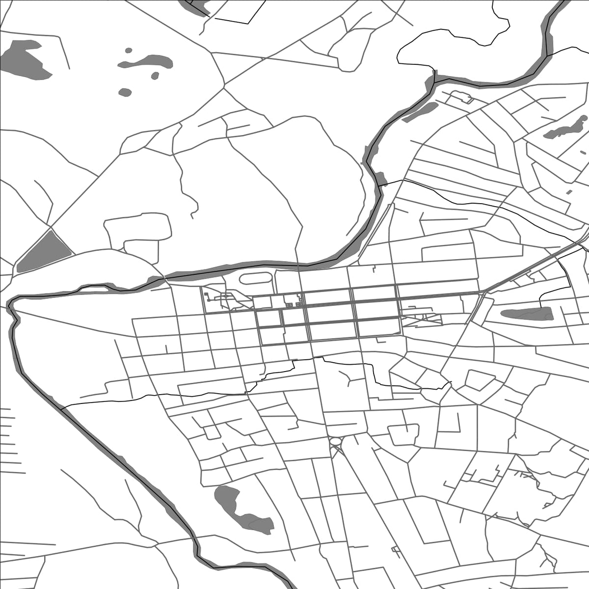 ROAD MAP OF STAROBILSK, UKRAINE BY MAPBAKES