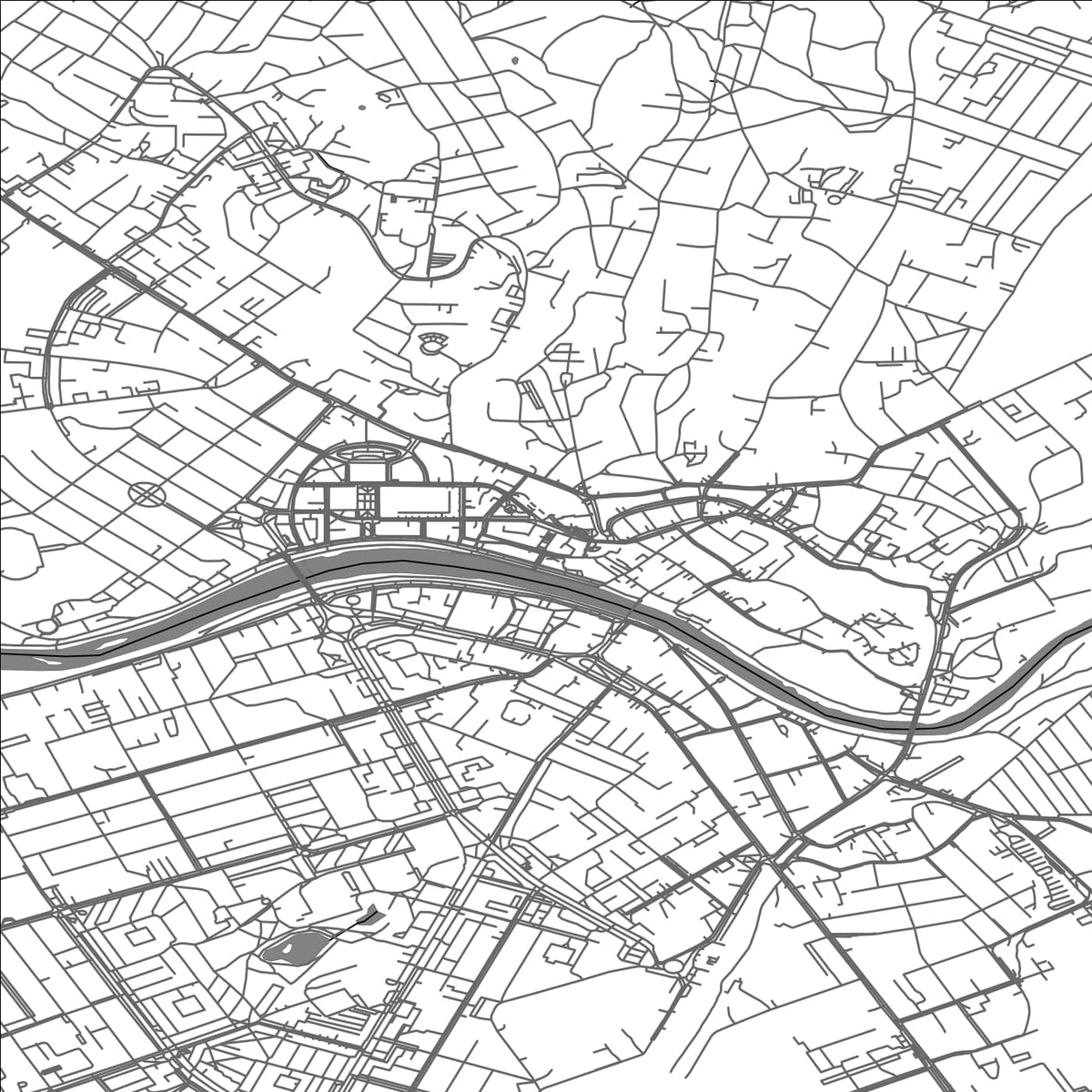 ROAD MAP OF UZHHOROD, UKRAINE BY MAPBAKES